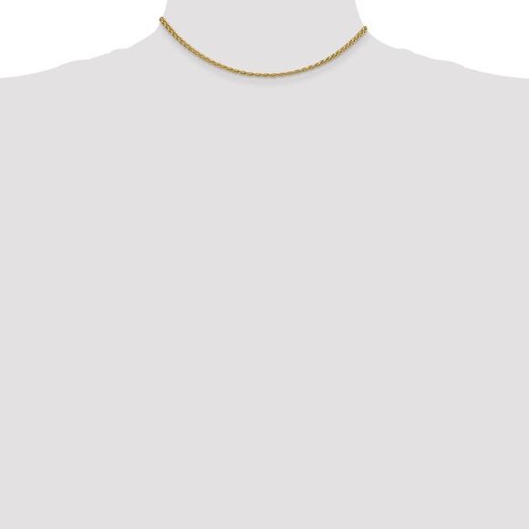 Children's 2mm, 14k Yellow Gold, Solid Spiga Chain Necklace, 14 Inch